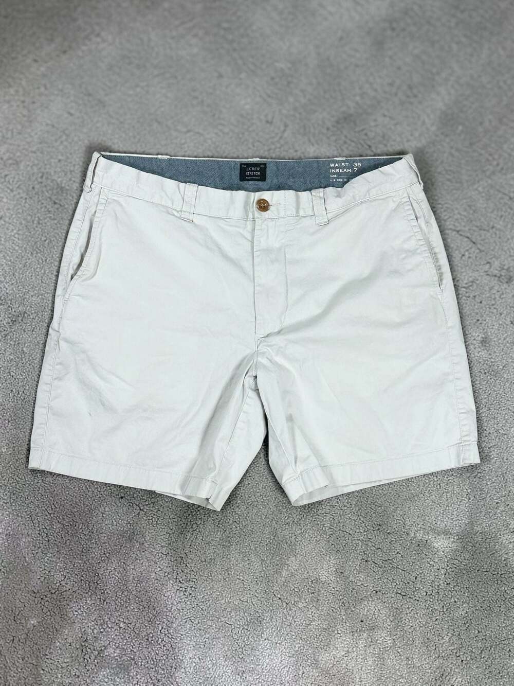 J. Crew beige chino shorts waist 35 inseam 7